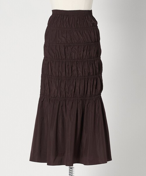 LOEFF（ロエフ）の「＜LOEFF＞グロッシー タフタ ギャザー スカート（スカート・レディース・ブラック/ダークブラウン・0/1）」の12枚目の写真
