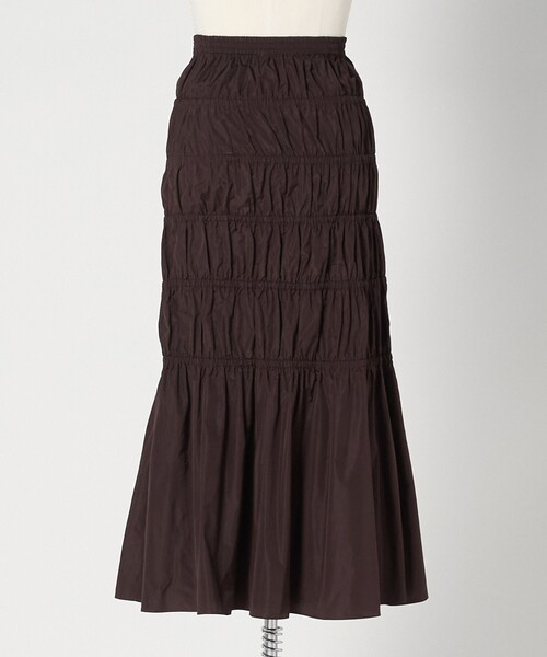 LOEFF（ロエフ）の「＜LOEFF＞グロッシー タフタ ギャザー スカート（スカート・レディース・ブラック/ダークブラウン・0/1）」の13枚目の写真