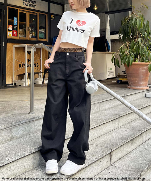 BACK TO THE FIELD（バック トゥー ザ フィールド）の「【MLB】ダブルウエストバレルレッグパンツ（その他パンツ・レディース・レオパード/ブラック・SMALL/MEDIUM）」の13枚目の写真