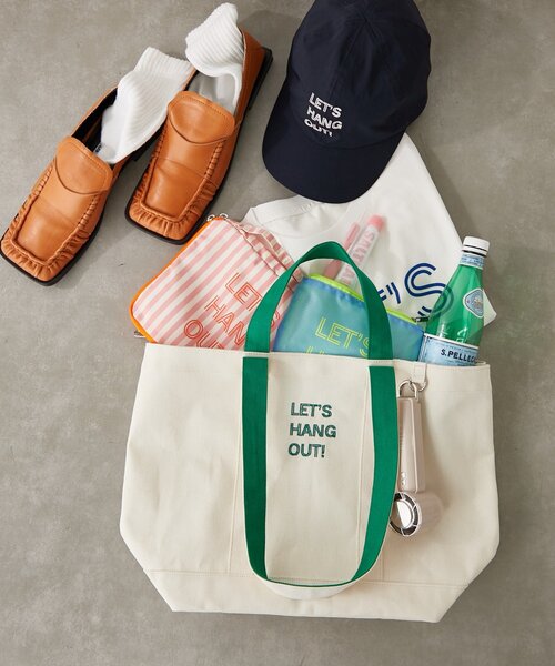 BIRTHDAY BAR（バースデイバー）の「ロゴ刺繍キャンバストートバッグ（トートバッグ・レディース・キャメル/グリーン/アイボリー・0）」の4枚目の写真