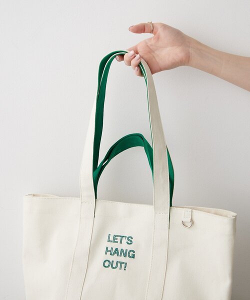 BIRTHDAY BAR（バースデイバー）の「ロゴ刺繍キャンバストートバッグ（トートバッグ・レディース・キャメル/グリーン/アイボリー・0）」の11枚目の写真