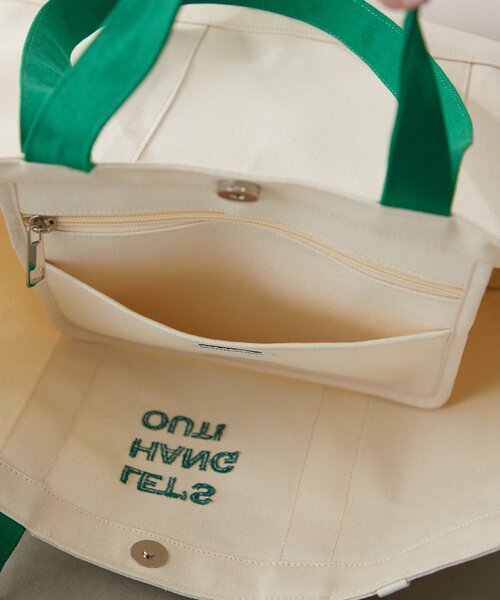 BIRTHDAY BAR（バースデイバー）の「ロゴ刺繍キャンバストートバッグ（トートバッグ・レディース・キャメル/グリーン/アイボリー・0）」の17枚目の写真