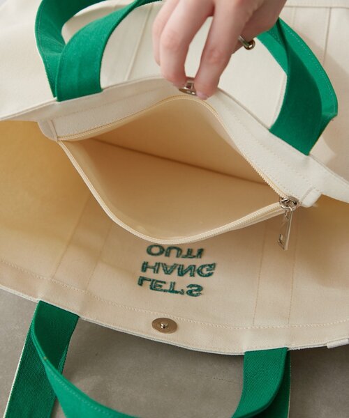 BIRTHDAY BAR（バースデイバー）の「ロゴ刺繍キャンバストートバッグ（トートバッグ・レディース・キャメル/グリーン/アイボリー・0）」の18枚目の写真
