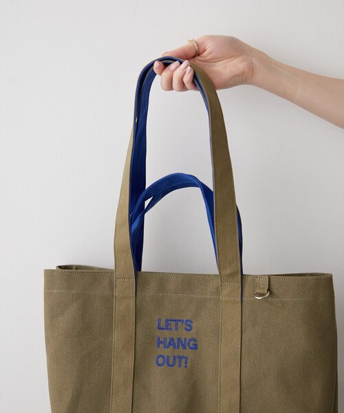 BIRTHDAY BAR（バースデイバー）の「ロゴ刺繍キャンバストートバッグ（トートバッグ・レディース・キャメル/グリーン/アイボリー・0）」の22枚目の写真