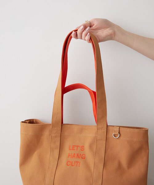 BIRTHDAY BAR(バースデイバー)の「ロゴ刺繍キャンバストートバッグ(トートバッグ・レディース・キャメル/グリーン/アイボリー・0)」の8枚目の写真