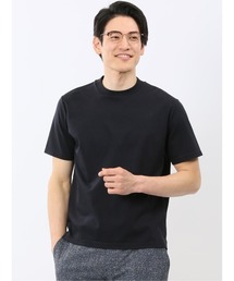 Tシャツ メンズ 半袖 ストレッチ 接触冷感 抗菌防臭 UV 綿 コットン 無地 シルケット スムス スロープネック ドレスT