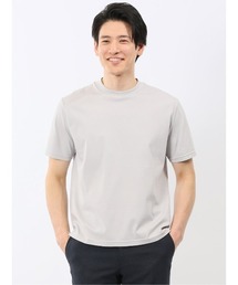 TAKA-Q（タカキュー）の「【ストレッチ 接触冷感 抗菌防臭 UV】タカキュー シルケットスムス スロープネック 無地 半袖 Tシャツ（Tシャツ/カットソー）」