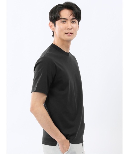 TAKA-Q（タカキュー）の「ストレッチ 接触冷感 抗菌防臭 UV 綿100% コットン シルケットスムス 無地 スロープネック 半袖 Ｔシャツ ドレスT メンズ（Tシャツ/カットソー・メンズ・ホワイト/ライトグレー/ネイビー/ブラック・MEDIUM/LARGE/X-LARGE/S）」の21枚目の写真