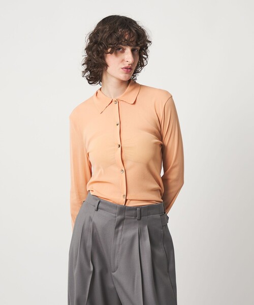 6（ロク）の「＜6(ROKU)＞ナイロン チュール シャツ 26SS（カーディガン/ボレロ・レディース・シャーベット/ダークグレー・FREE）」の2枚目の写真