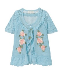ピンクハウスのチュールカーディガン　ボレロ　ターコイズブルー系 PINK HOUSE｜ピンクハウス（レディース）のカーディガン/ボレロ