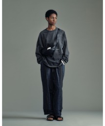 【ADAMPATEK/アダムパテック】gallagher aging embroidered long-sleeved T エイジングロングTEE