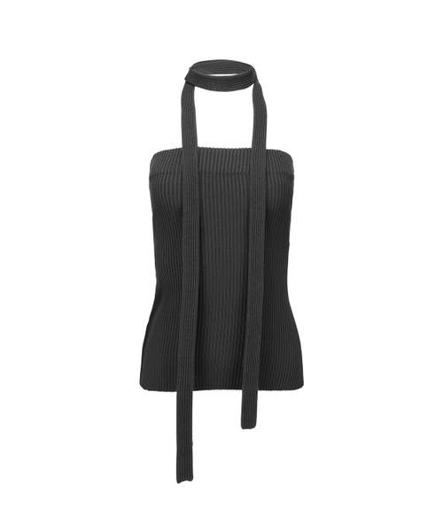 NACHE（ナチェ）の「STRAP KNIT TANK TOP BLACK（Tシャツ/カットソー・レディース・その他・1/0）」の3枚目の写真