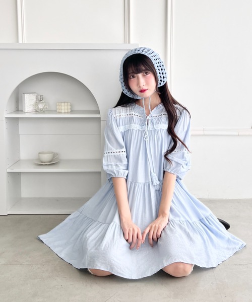 Loueme（ルエム）の「カントリーガールタッセルワンピース（ワンピース・レディース・ホワイト/ライトブルー/ピンク・FREE）」の20枚目の写真