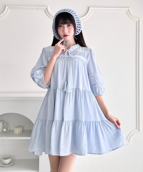 Loueme（ルエム）の「カントリーガールタッセルワンピース（ワンピース・レディース・ホワイト/ライトブルー/ピンク・FREE）」の19枚目の写真