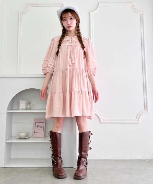 Loueme（ルエム）の「カントリーガールタッセルワンピース（ワンピース・レディース・ホワイト/ライトブルー/ピンク・FREE）」の8枚目の写真