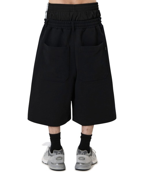 OY(オーワイ)の「『OY/オーワイ』LAYERED SWEAT HALF PANTS/レイヤードウエストスウェットハーフパンツ(スウェットパンツ・メンズ・グレー/ブラック・L/M)」の8枚目の写真