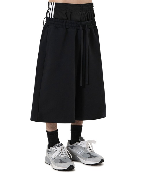 OY(オーワイ)の「『OY/オーワイ』LAYERED SWEAT HALF PANTS/レイヤードウエストスウェットハーフパンツ(スウェットパンツ・メンズ・グレー/ブラック・L/M)」の7枚目の写真
