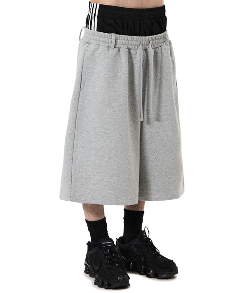 OY(オーワイ)の「『OY/オーワイ』LAYERED SWEAT HALF PANTS/レイヤードウエストスウェットハーフパンツ(スウェットパンツ・メンズ・グレー/ブラック・L/M)」の15枚目の写真