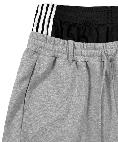 OY(オーワイ)の「『OY/オーワイ』LAYERED SWEAT HALF PANTS/レイヤードウエストスウェットハーフパンツ(スウェットパンツ・メンズ・グレー/ブラック・L/M)」の5枚目の写真