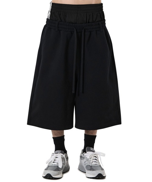 OY(オーワイ)の「『OY/オーワイ』LAYERED SWEAT HALF PANTS/レイヤードウエストスウェットハーフパンツ(スウェットパンツ・メンズ・グレー/ブラック・L/M)」の6枚目の写真
