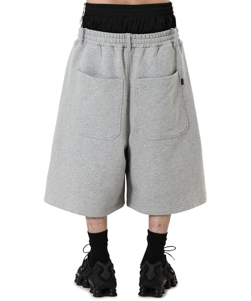 OY(オーワイ)の「『OY/オーワイ』LAYERED SWEAT HALF PANTS/レイヤードウエストスウェットハーフパンツ(スウェットパンツ・メンズ・グレー/ブラック・L/M)」の16枚目の写真