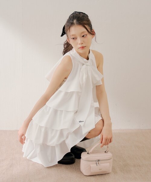 Chico(チコ)の「2wayリボンティアードミニワンピース(ワンピース・レディース・ホワイト/ホワイト系その他2/ブラック系その他2・MEDIUM/SMALL)」の7枚目の写真