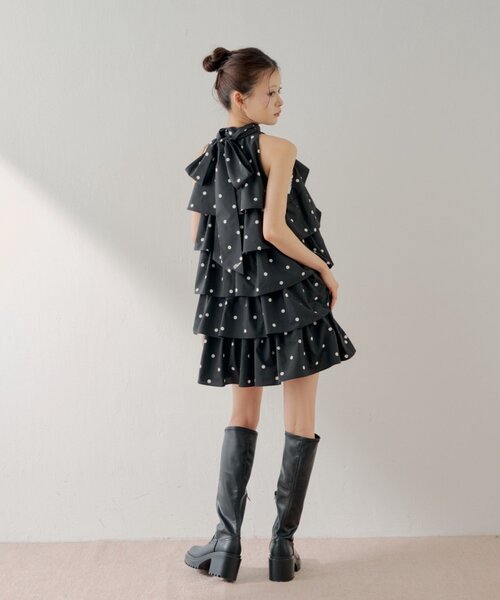 Chico(チコ)の「2wayリボンティアードミニワンピース(ワンピース・レディース・ホワイト/ホワイト系その他2/ブラック系その他2・MEDIUM/SMALL)」の17枚目の写真