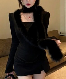 ファー付きトップス