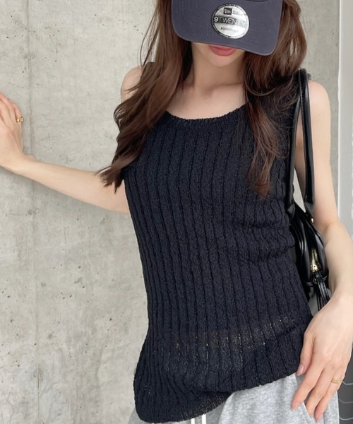 Ada.（エイダ）の「ミックスカラー 表面感 ノースリーブ サマー ニット ◎（ニット/セーター・レディース・ベージュ/グレー/ブラック・FREE）」の16枚目の写真