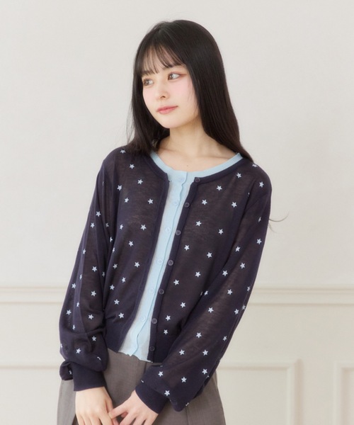 FCMM(エフシーエムエム)の「【日本限定】STAR PRINT CARDIGAN / スタープリントカーディガン(カーディガン/ボレロ・レディース・グレー/ネイビー・SMALL/MEDIUM)」の1枚目の写真