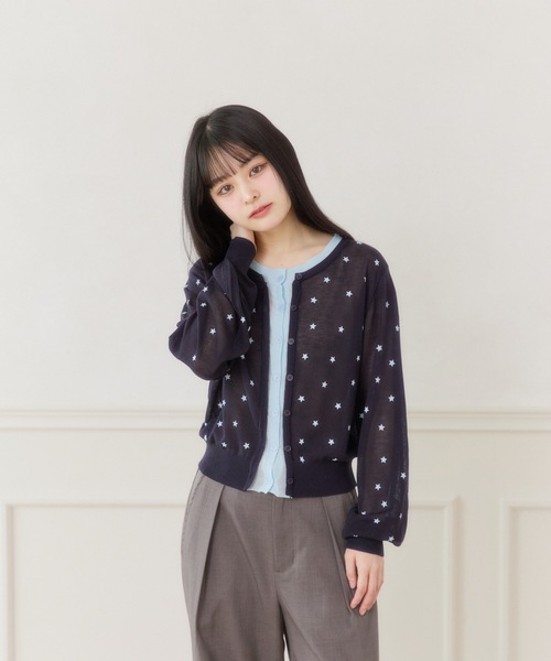FCMM(エフシーエムエム)の「【日本限定】STAR PRINT CARDIGAN / スタープリントカーディガン(カーディガン/ボレロ・レディース・グレー/ネイビー・SMALL/MEDIUM)」の9枚目の写真