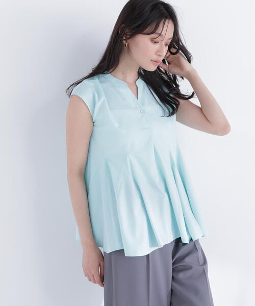NATURAL BEAUTY BASIC（ナチュラルビューティーベーシック）の「マチフレアブラウス（シャツ/ブラウス・レディース・オフホワイト/ライトグリーン/ブラック・ﾌﾘ-）」の17枚目の写真