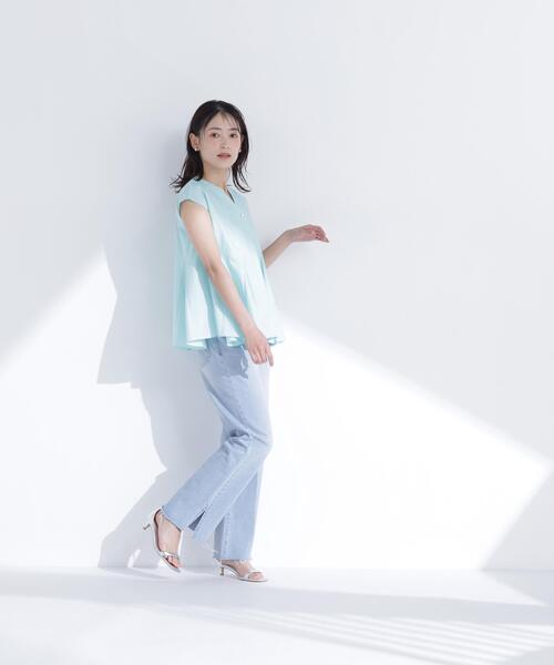 NATURAL BEAUTY BASIC（ナチュラルビューティーベーシック）の「マチフレアブラウス（シャツ/ブラウス・レディース・オフホワイト/ライトグリーン/ブラック・ﾌﾘ-）」の11枚目の写真