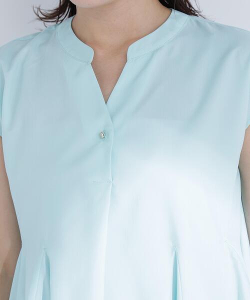 NATURAL BEAUTY BASIC（ナチュラルビューティーベーシック）の「マチフレアブラウス（シャツ/ブラウス・レディース・オフホワイト/ライトグリーン/ブラック・ﾌﾘ-）」の7枚目の写真