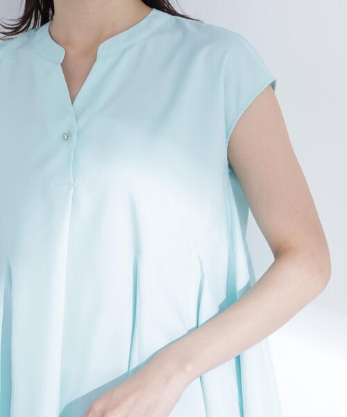 NATURAL BEAUTY BASIC（ナチュラルビューティーベーシック）の「マチフレアブラウス（シャツ/ブラウス・レディース・オフホワイト/ライトグリーン/ブラック・ﾌﾘ-）」の5枚目の写真