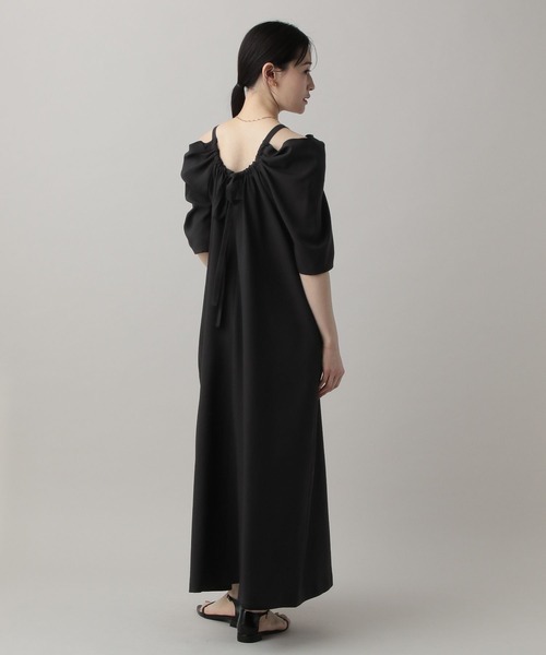 A part by(アパートバイ)の「オフショルリボンワンピース(ワンピース・レディース・ブラック/ベージュ・FREE)」の5枚目の写真