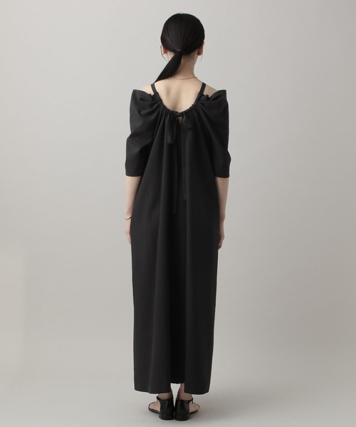 A part by(アパートバイ)の「オフショルリボンワンピース(ワンピース・レディース・ブラック/ベージュ・FREE)」の13枚目の写真