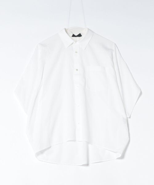 ZUCCa(ズッカ)の「(S)DRAPE BROAD CLOTH SHIRT(Tシャツ/カットソー・レディース・ホワイト/ライトブルー/ブラック・M size)」の1枚目の写真