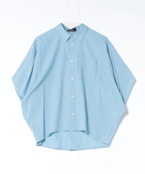 ZUCCa(ズッカ)の「(S)DRAPE BROAD CLOTH SHIRT(Tシャツ/カットソー・レディース・ホワイト/ライトブルー/ブラック・M size)」の3枚目の写真