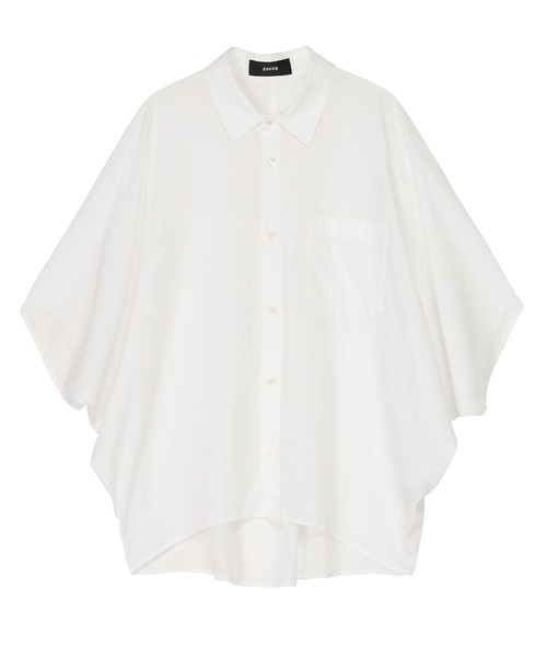 ZUCCa(ズッカ)の「(S)DRAPE BROAD CLOTH SHIRT(シャツ/ブラウス・レディース・ホワイト/ライトブルー/ブラック・M size)」の1枚目の写真
