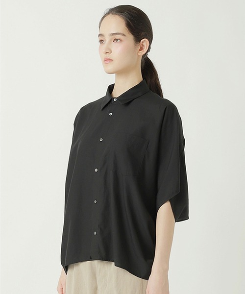 ZUCCa(ズッカ)の「(S)DRAPE BROAD CLOTH SHIRT(シャツ/ブラウス・レディース・ホワイト/ライトブルー/ブラック・M size)」の6枚目の写真