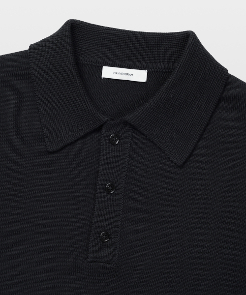 MANNERGRAM(マナーグラム)の「ソフトコットン100 3PLY ポロ半袖ニット ブラック(ニット/セーター・メンズ・その他・MEDIUM/LARGE/X-LARGE/XX-LARGE)」の3枚目の写真
