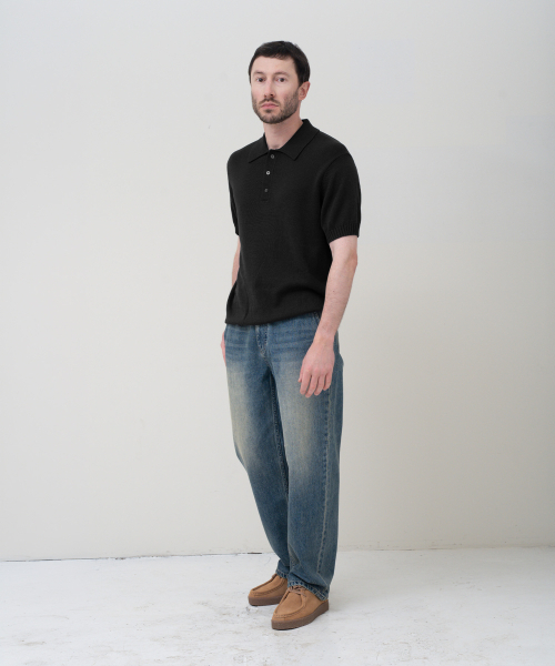 MANNERGRAM(マナーグラム)の「ソフトコットン100 3PLY ポロ半袖ニット ブラック(ニット/セーター・メンズ・その他・MEDIUM/LARGE/X-LARGE/XX-LARGE)」の6枚目の写真