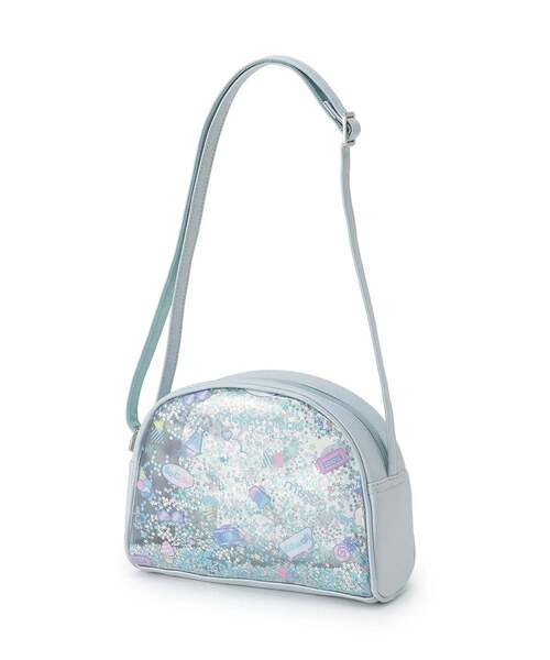 mezzo piano（メゾピアノ）の「キラキラ　ポシェット（ショルダーバッグ・キッズ・オフホワイト/サックスブルー・F）」の2枚目の写真