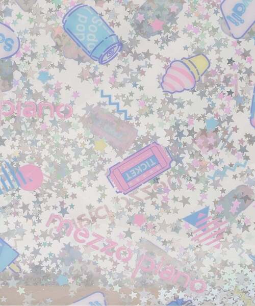 mezzo piano（メゾピアノ）の「キラキラ　ポシェット（ショルダーバッグ・キッズ・オフホワイト/サックスブルー・F）」の6枚目の写真