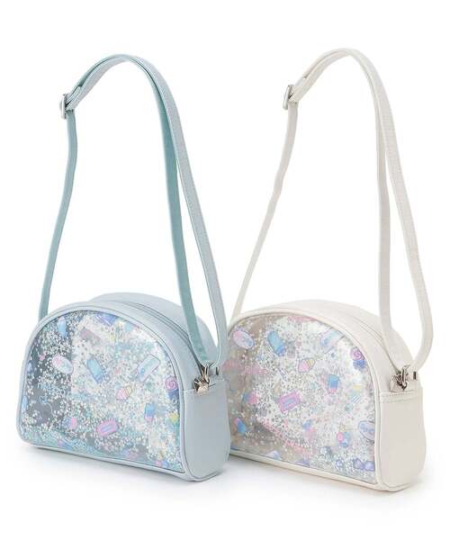 mezzo piano（メゾピアノ）の「キラキラ　ポシェット（ショルダーバッグ・キッズ・オフホワイト/サックスブルー・F）」の8枚目の写真