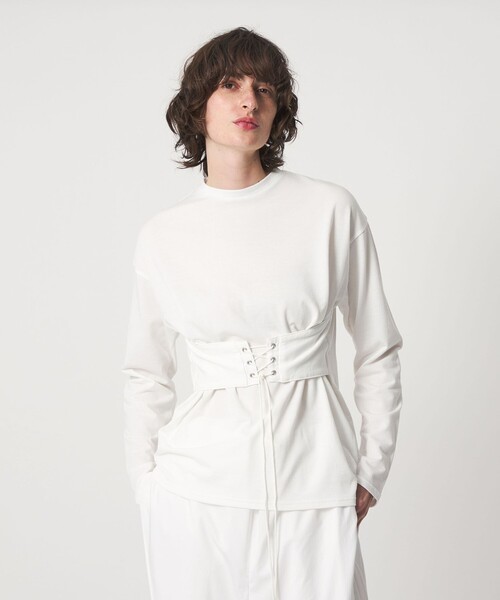 6(ROKU)＞コルセットビスチェ ロングスリーブトップス（Tシャツ