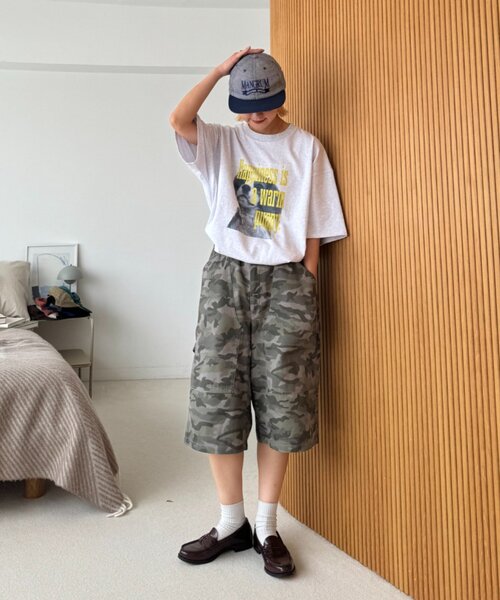 CIAOPANIC TYPY(チャオパニックティピー)の「【UNISEX】【プラスサイズあり】アソート柄ブッシュハーフパンツ/WEB限定カラーあり(その他パンツ・レディース・カーキ/ベージュ/グレー/ブルー/ブラック・MEDIUM/XX-LARGE/LARGE)」の8枚目の写真