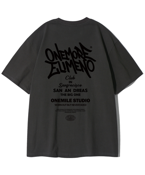 ELIMENO(エリメノ)の「EL ビッグワン 半袖Tシャツ 4カラー(Tシャツ/カットソー・メンズ・ブラック/チャコール/ホワイト/ライトグレー・1/2/3/4/5/6)」の4枚目の写真