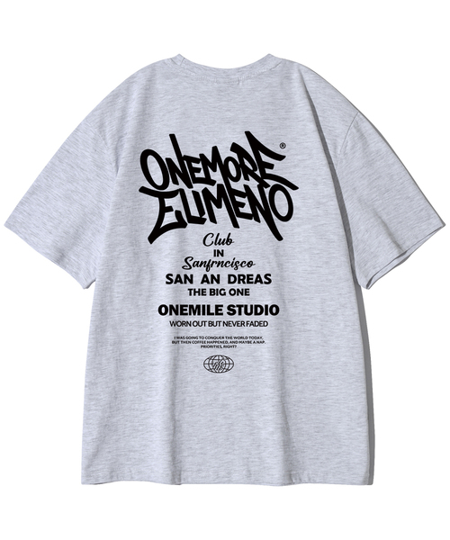 ELIMENO(エリメノ)の「EL ビッグワン 半袖Tシャツ 4カラー(Tシャツ/カットソー・メンズ・ブラック/チャコール/ホワイト/ライトグレー・1/2/3/4/5/6)」の3枚目の写真